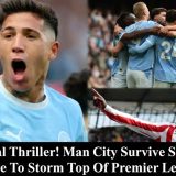 Eight-Goal Thriller! Man City Survive Sunderland Scare To Storm Top Of Premier League
