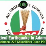 Political Earthquake In Adamawa: 21 LG Chairmen, 226 Councillors Dump PDP For APC